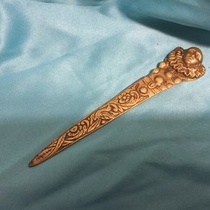 Antique Heavy brass Pierrot Clown Letter opener